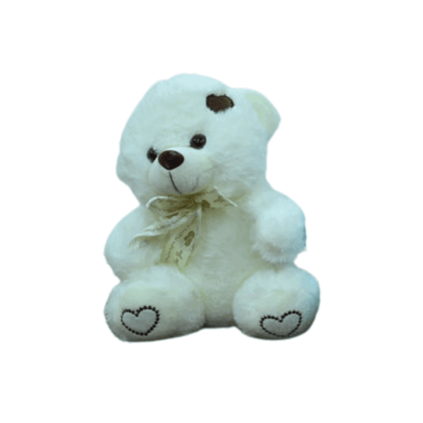 דובי הפתעה בצבע לבן עם לב
