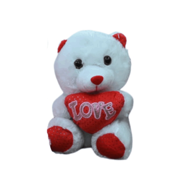 דובי הפתעה בצבע לבן עם כיתוב LOVE
